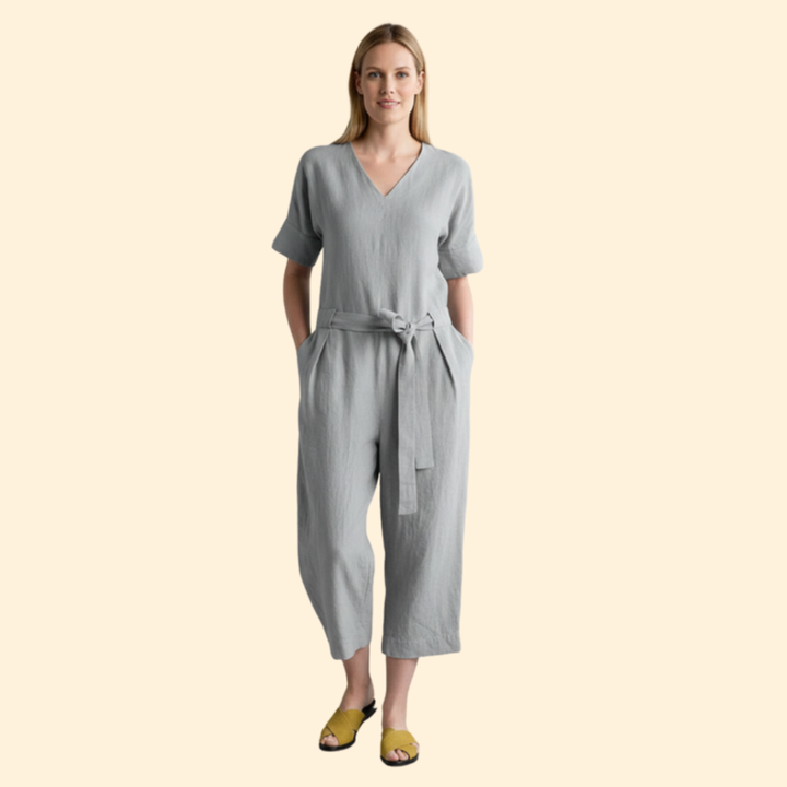 Women’s Stylish Jumpsuit with Belted Waist