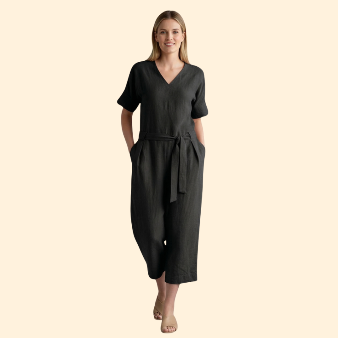 Women’s Stylish Jumpsuit with Belted Waist