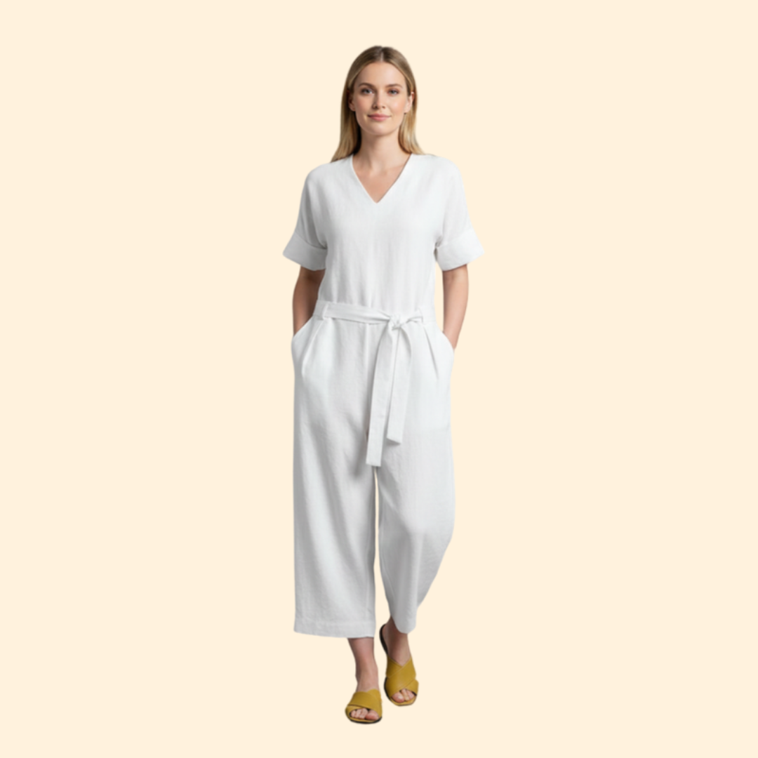 Women’s Stylish Jumpsuit with Belted Waist