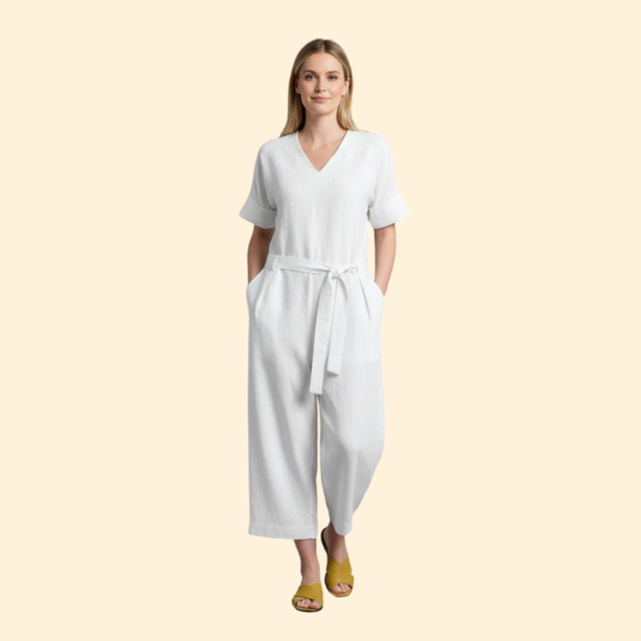 Women’s Stylish Jumpsuit with Belted Waist