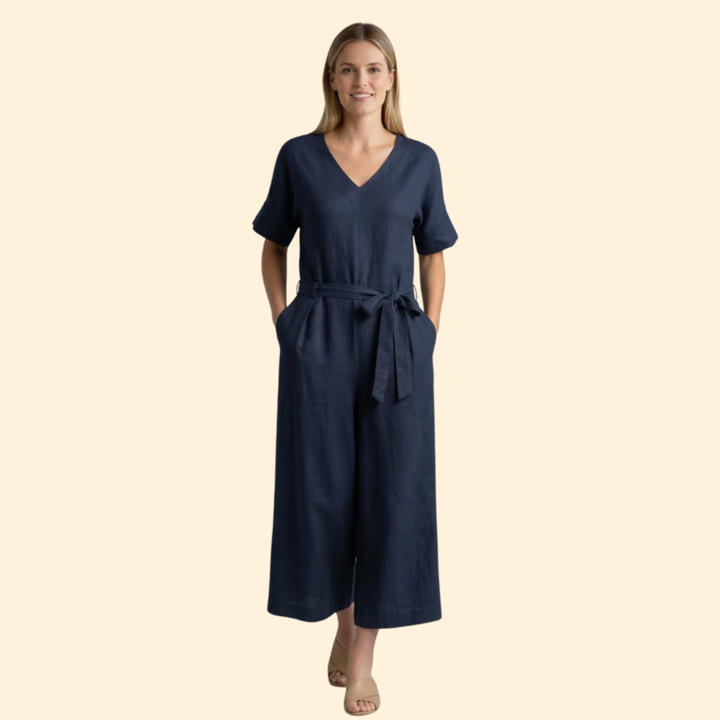 Women’s Stylish Jumpsuit with Belted Waist