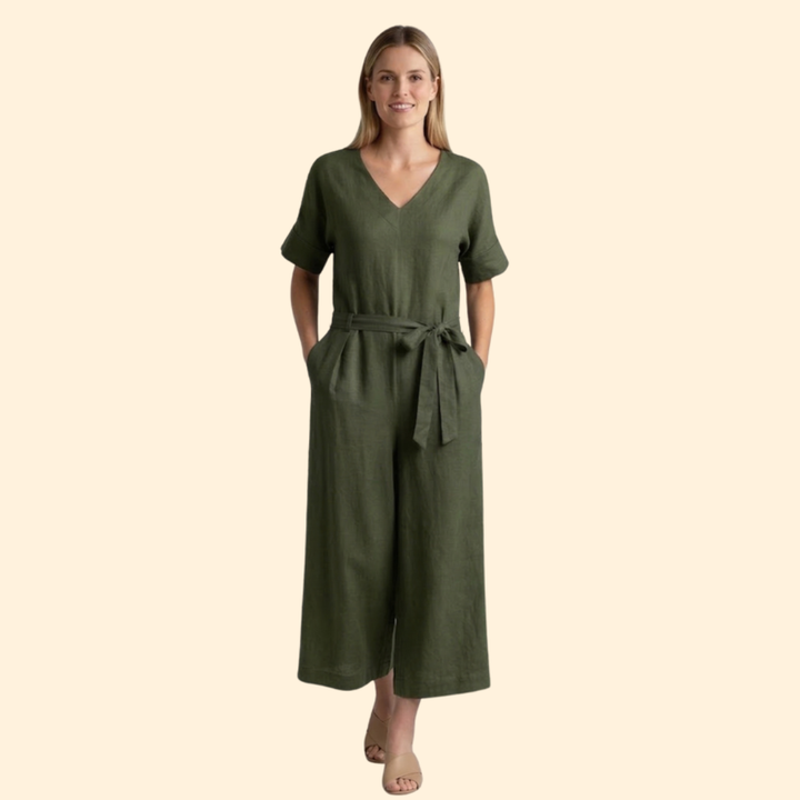 Women’s Stylish Jumpsuit with Belted Waist