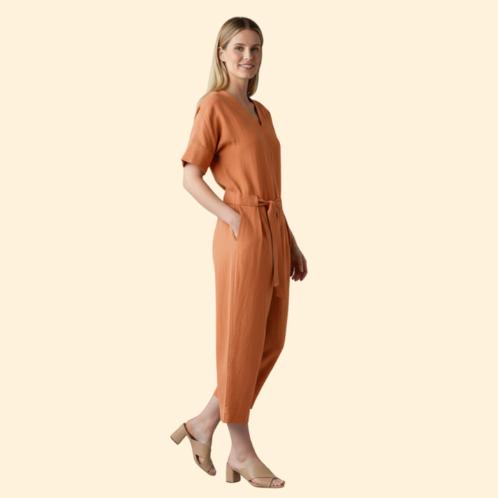 Women’s Stylish Jumpsuit with Belted Waist