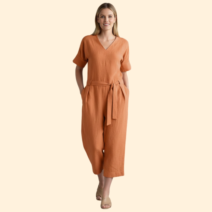 Women’s Stylish Jumpsuit with Belted Waist