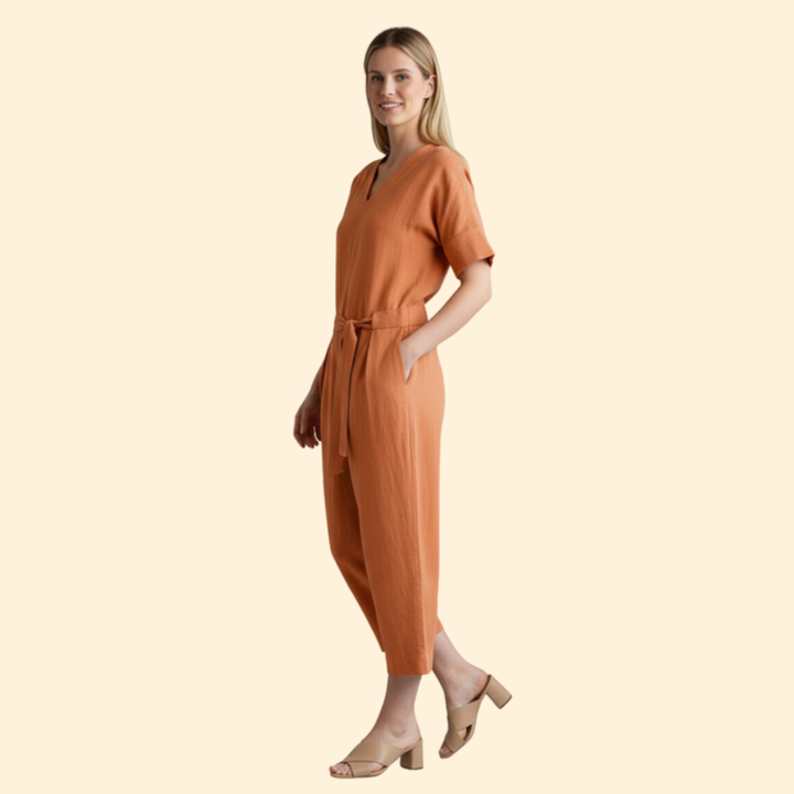 Women’s Stylish Jumpsuit with Belted Waist