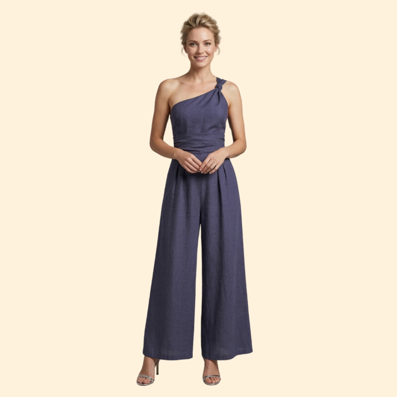 Women’s Stylish Jumpsuit with One-Shoulder Design