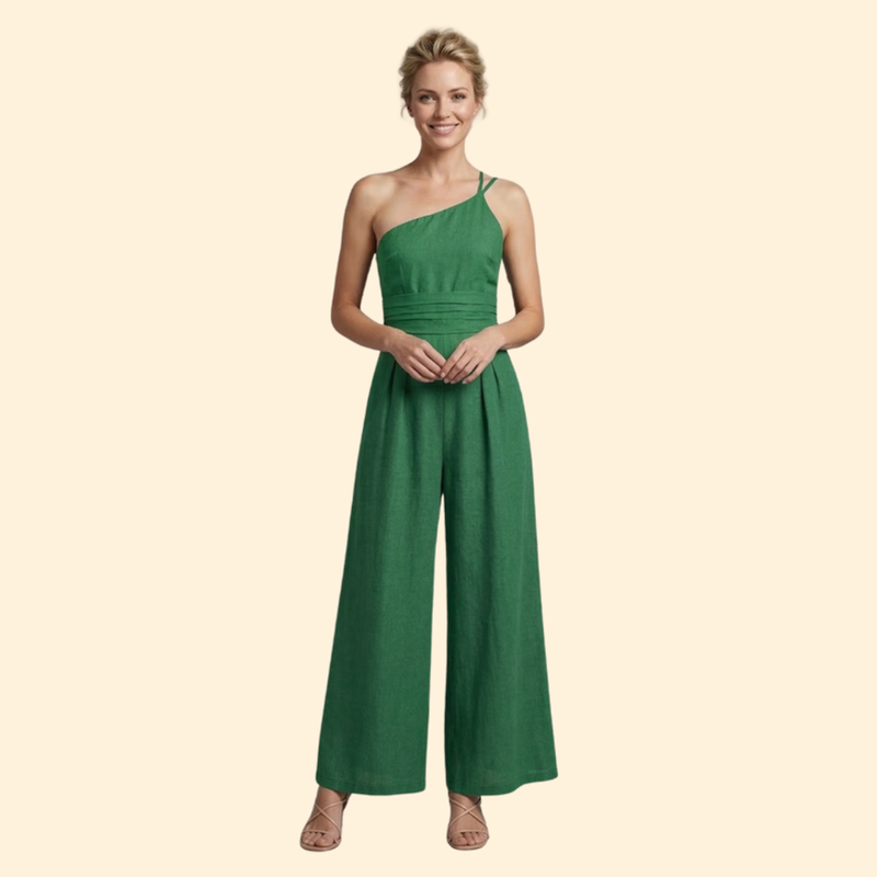 Women’s Stylish Jumpsuit with One-Shoulder Design