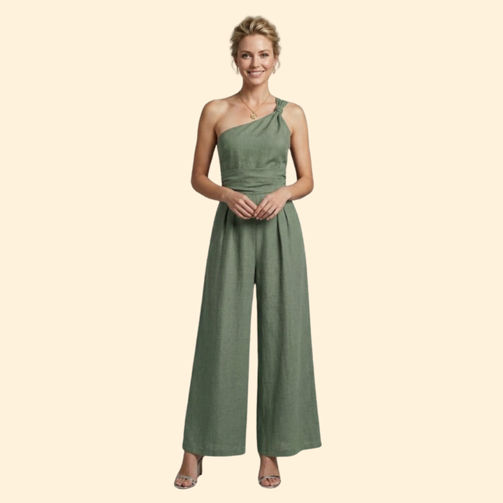 Women’s Stylish Jumpsuit with One-Shoulder Design