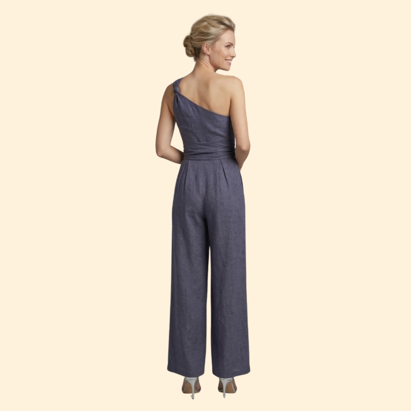Women’s Stylish Jumpsuit with One-Shoulder Design