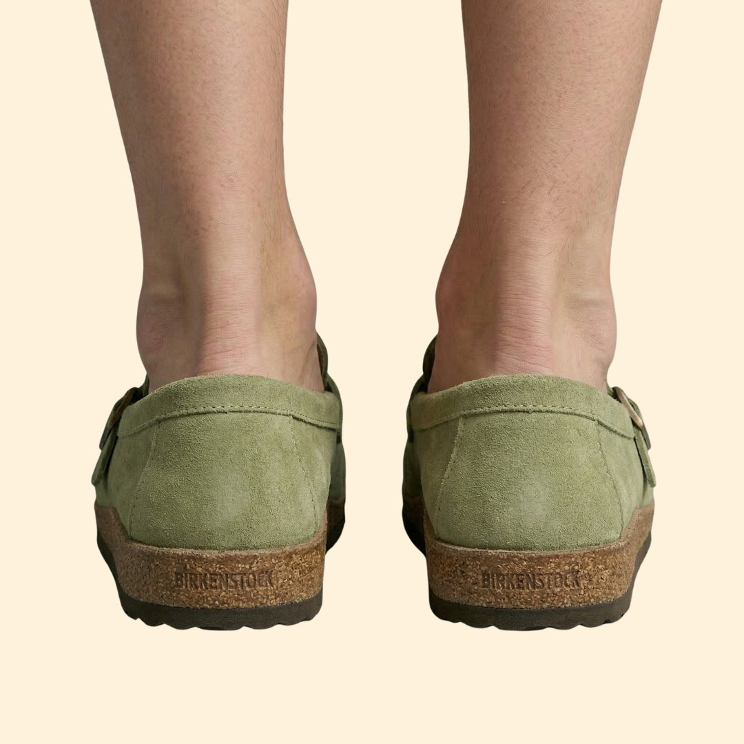 Women’s Suede Loafers with Buckle Strap