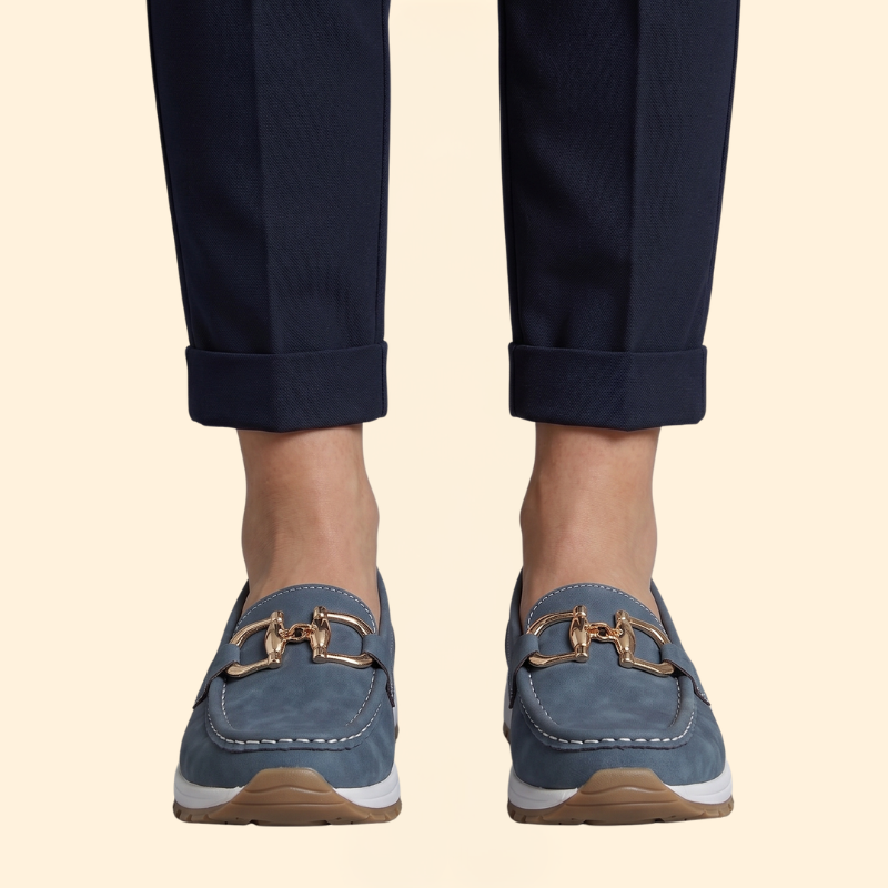 Women's Suede Loafers with Buckle