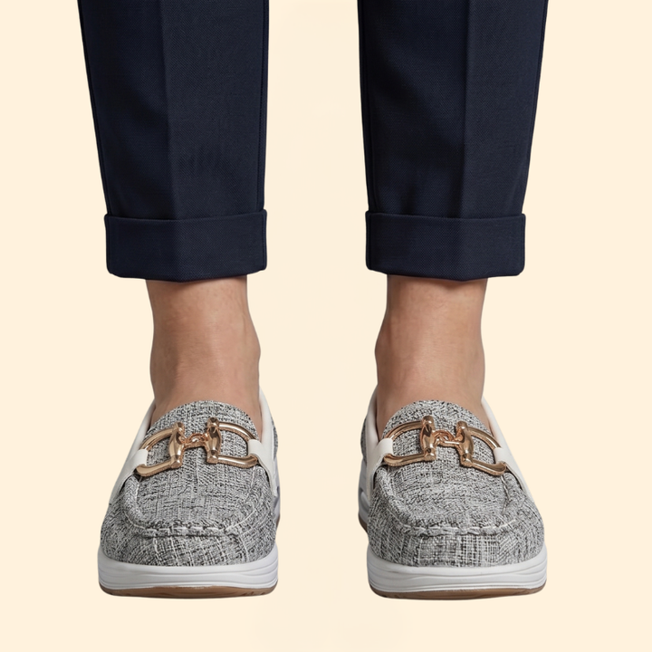 Women's Suede Loafers with Buckle