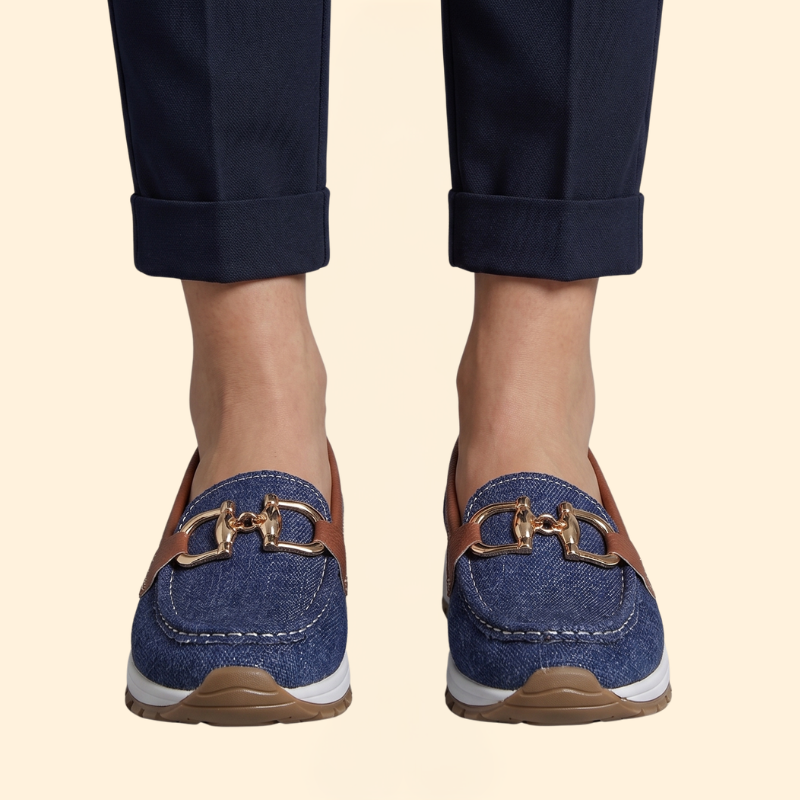 Women's Suede Loafers with Buckle