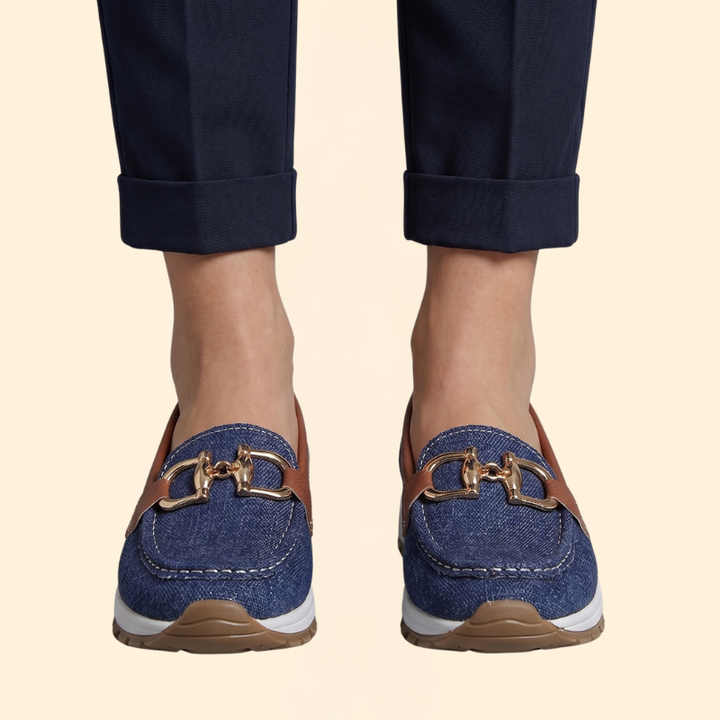 Women's Suede Loafers with Buckle