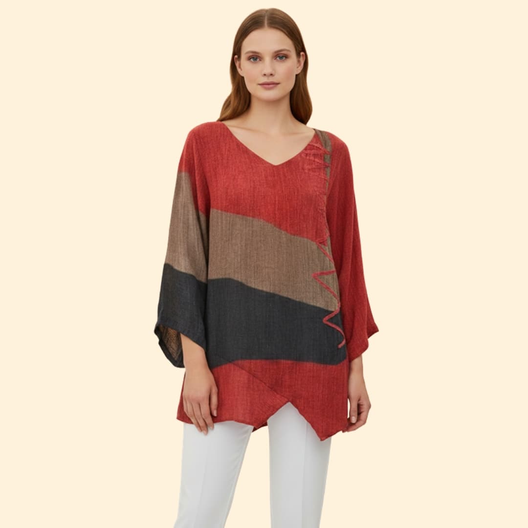 Women’s Summer Blouse with V-Neck