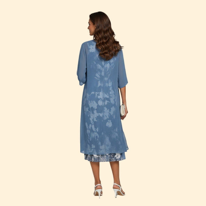 Women’s Summer Dress with Floral Print and Cardigan