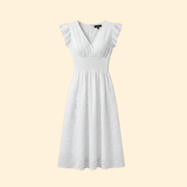 Women’s Summer Dress with Lace Detail and V-Neck