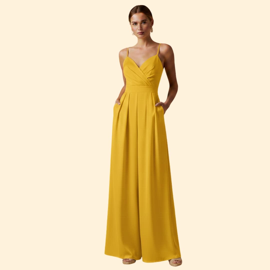 Women's Summer Jumpsuit Pleated Detail