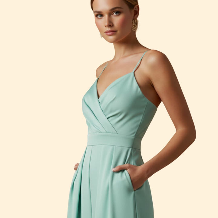 Women's Summer Jumpsuit Pleated Detail