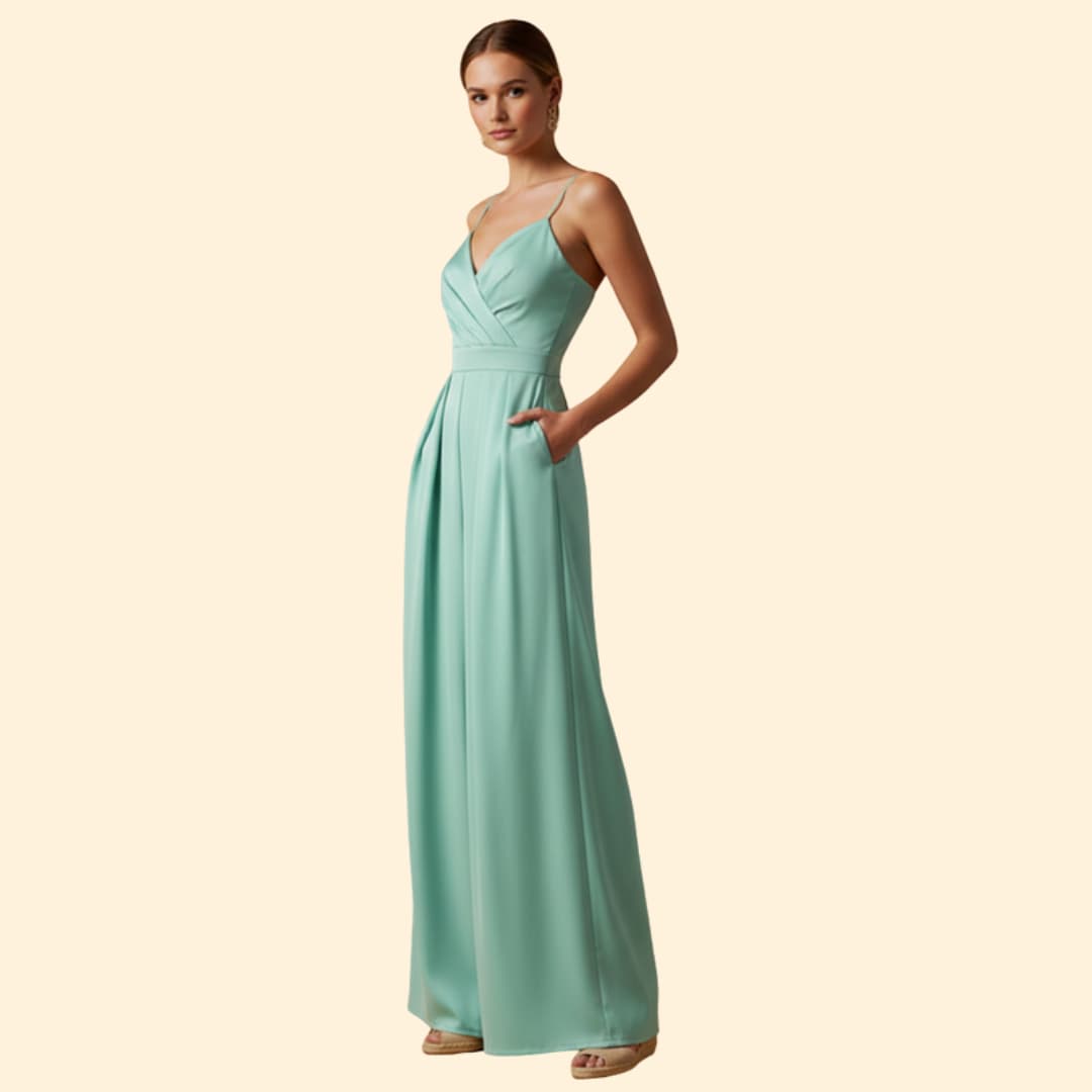 Women's Summer Jumpsuit Pleated Detail