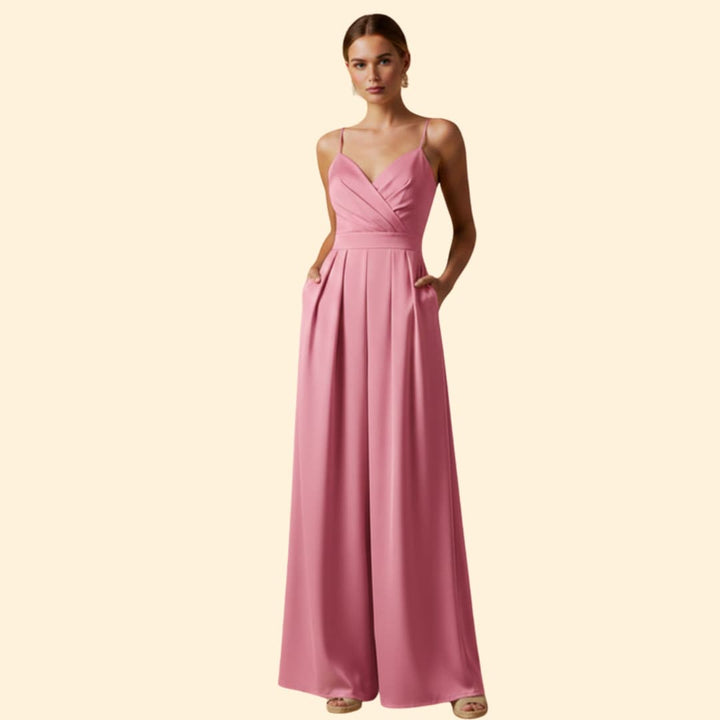 Women's Summer Jumpsuit Pleated Detail