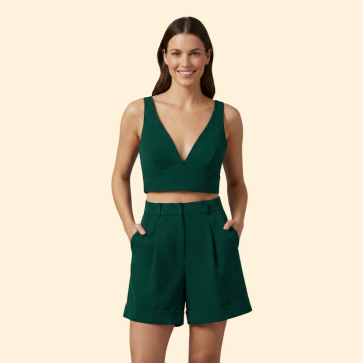 Women’s Summer Set with High-Waist Shorts