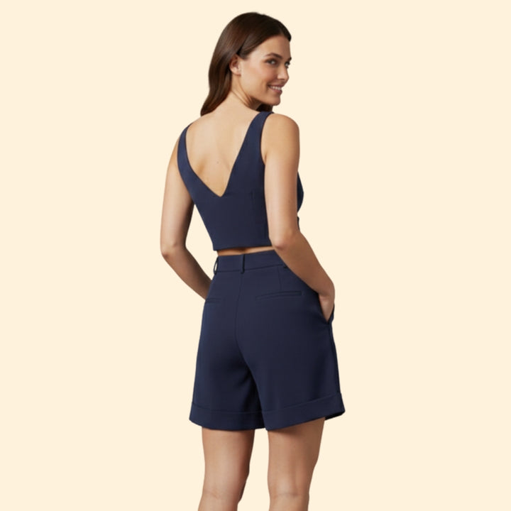 Women’s Summer Set with High-Waist Shorts