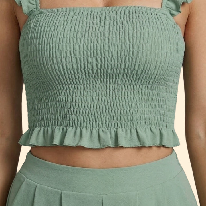 Women’s Summer Set with Ruffled Crop Top