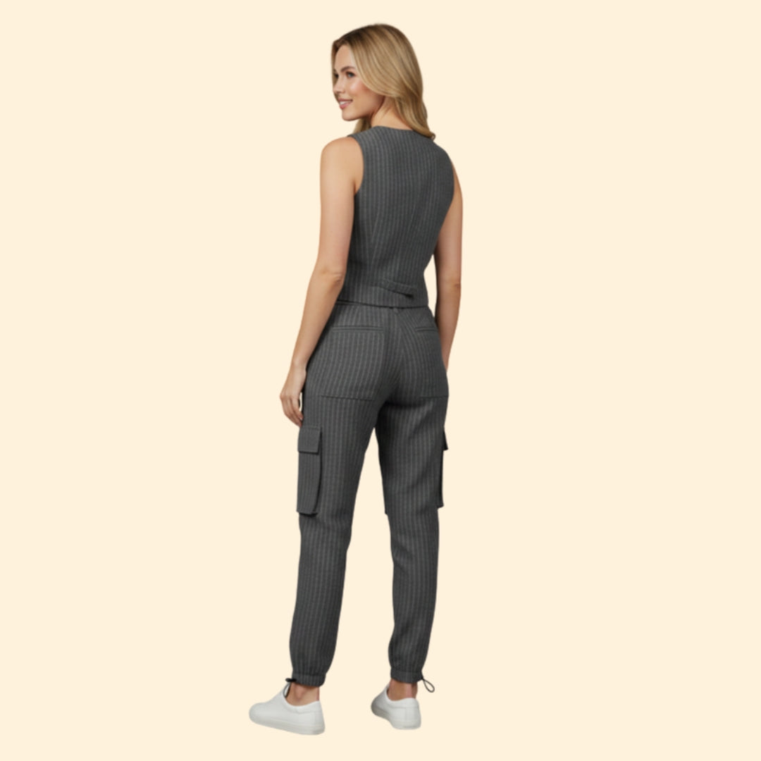 Women’s Summer Set with Striped Vest Top