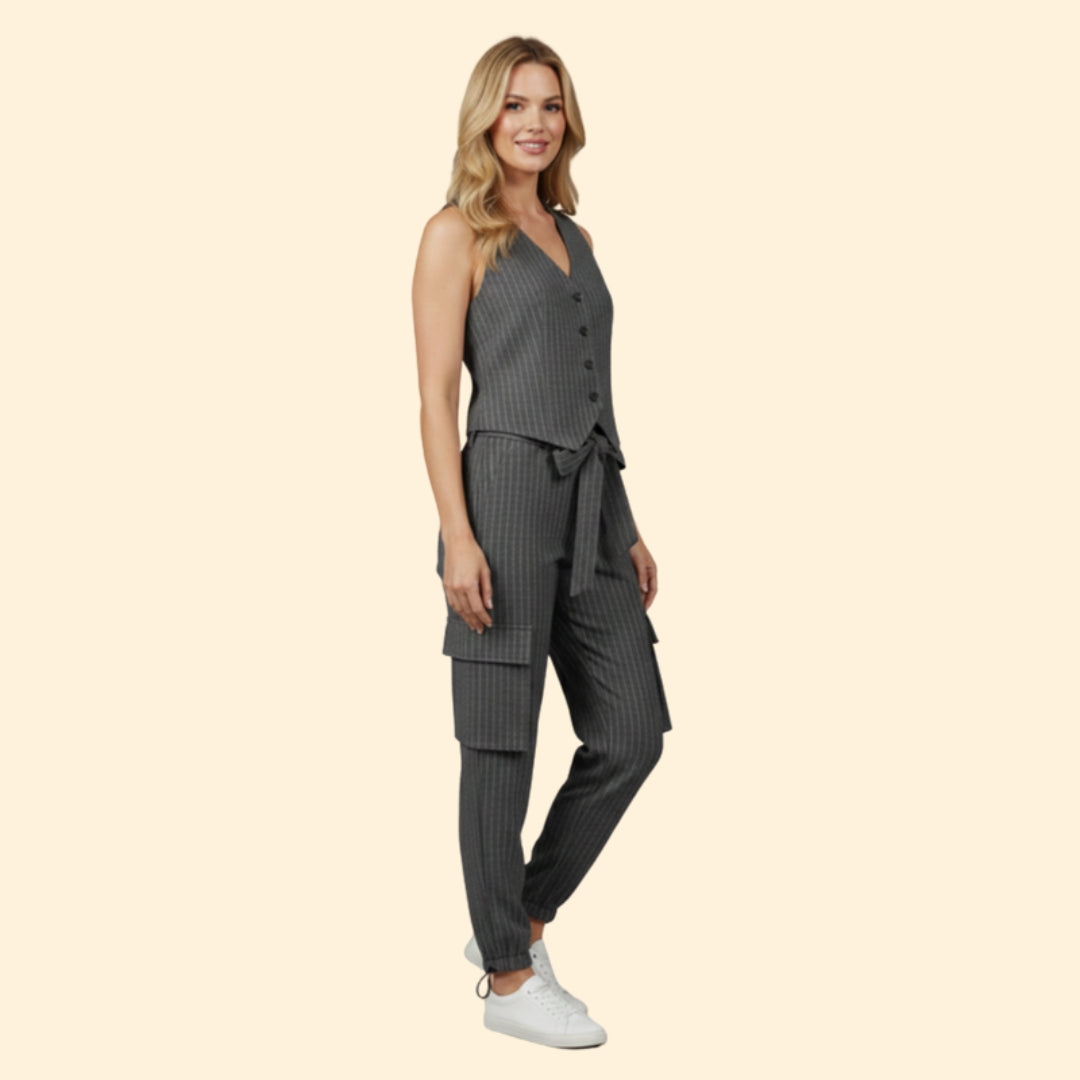 Women’s Summer Set with Striped Vest Top