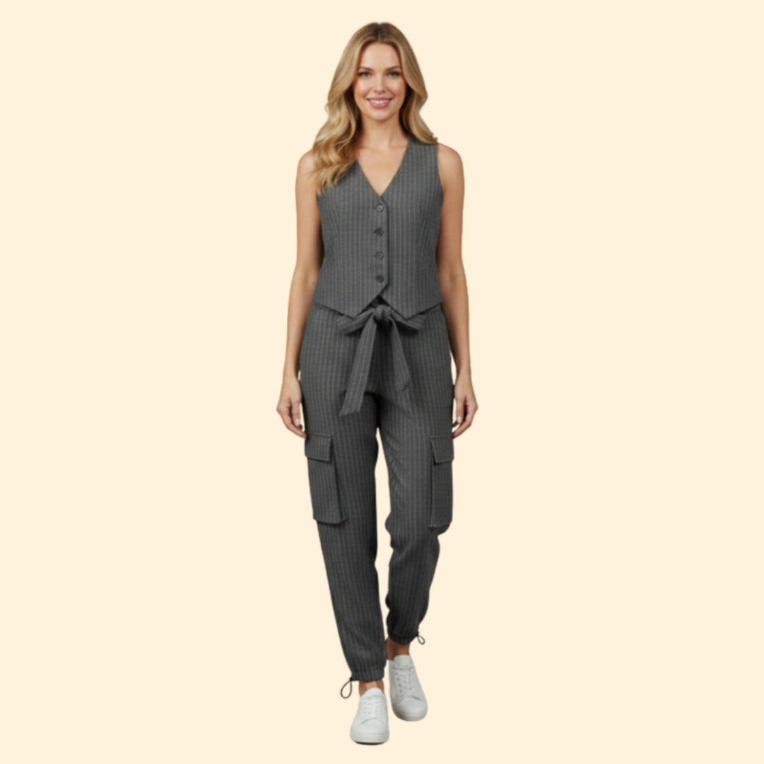 Women’s Summer Set with Striped Vest Top