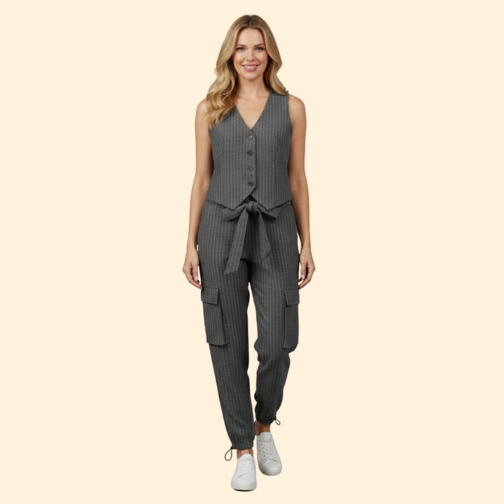 Women’s Summer Set with Striped Vest Top