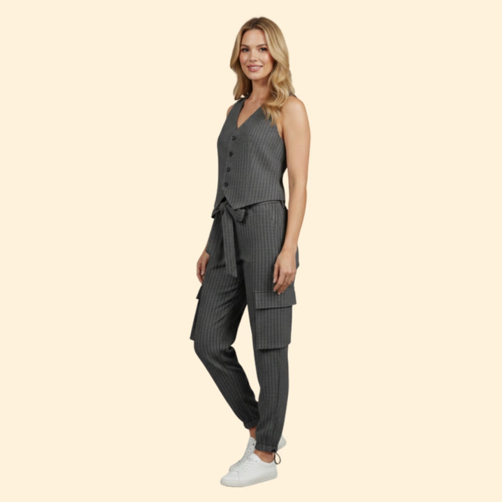 Women’s Summer Set with Striped Vest Top
