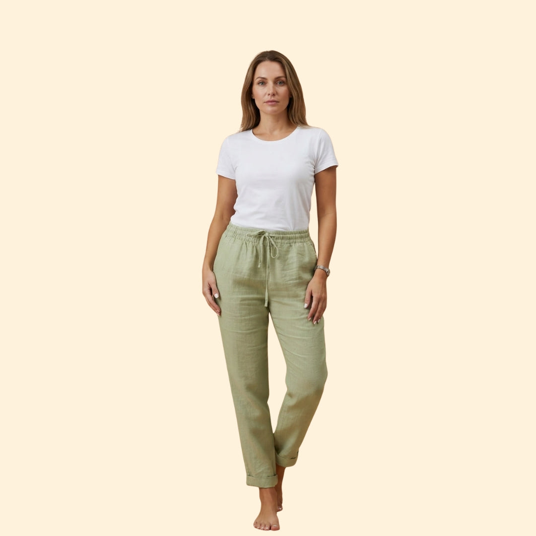 Women's Summer Trousers with Drawstring Waist