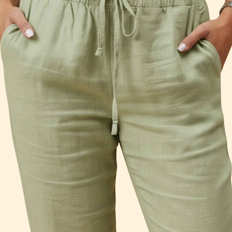 Women's Summer Trousers with Drawstring Waist