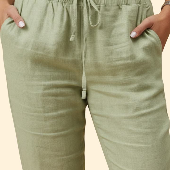 Women's Summer Trousers with Drawstring Waist
