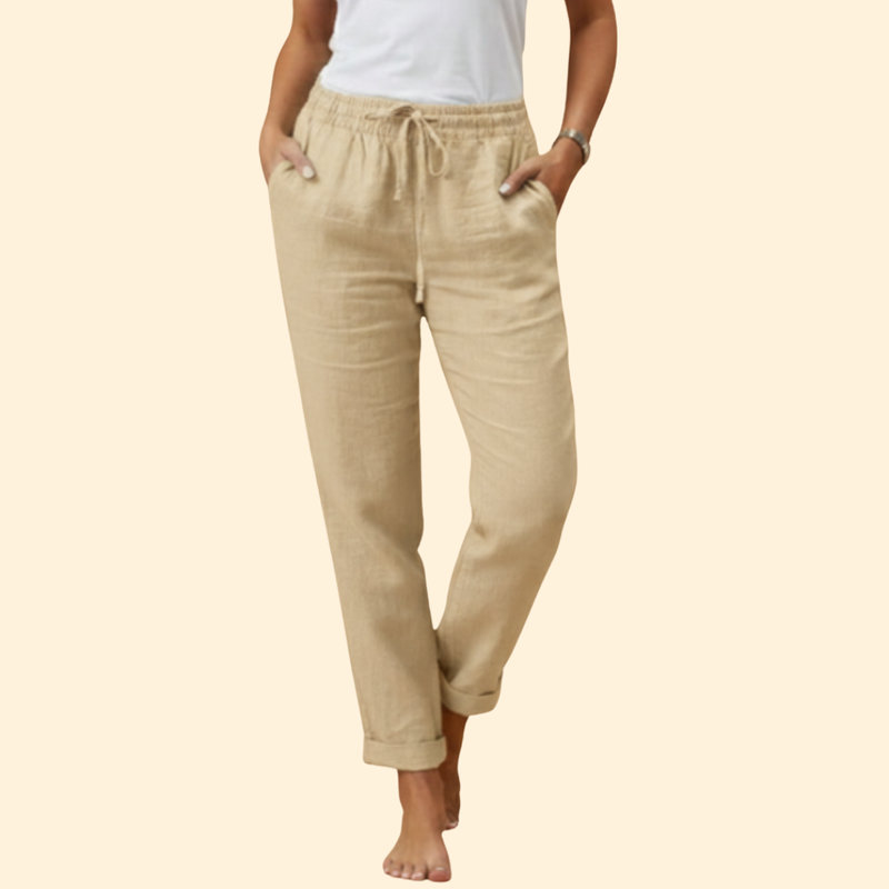 Women's Summer Trousers with Drawstring Waist