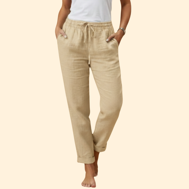 Women's Summer Trousers with Drawstring Waist