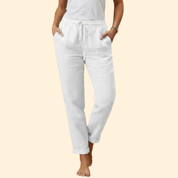 Women's Summer Trousers with Drawstring Waist