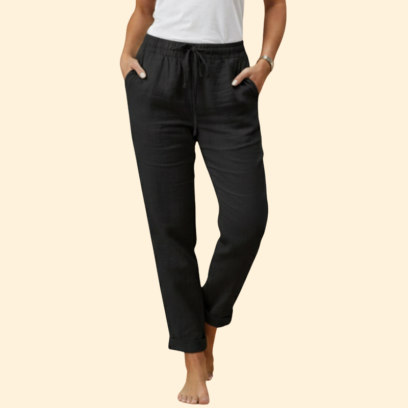 Women's Summer Trousers with Drawstring Waist