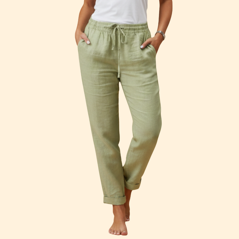 Women's Summer Trousers with Drawstring Waist