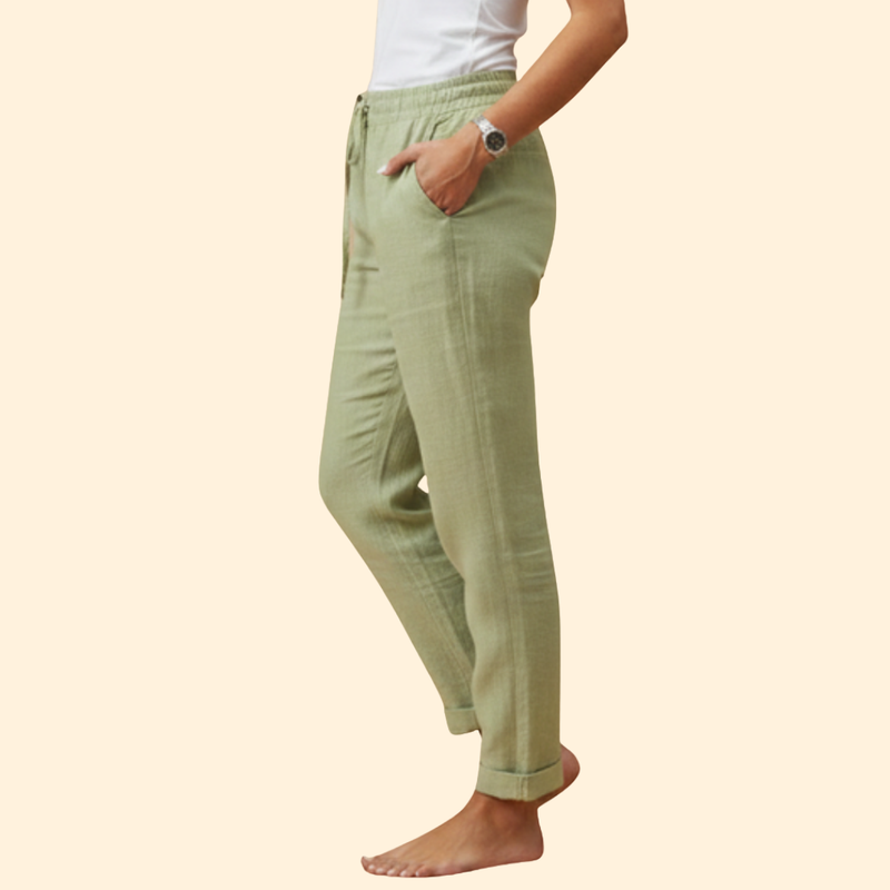 Women's Summer Trousers with Drawstring Waist