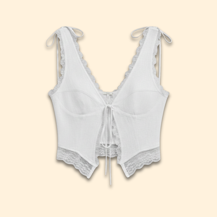 Women’s Summer V-Neck Top with Tie Front