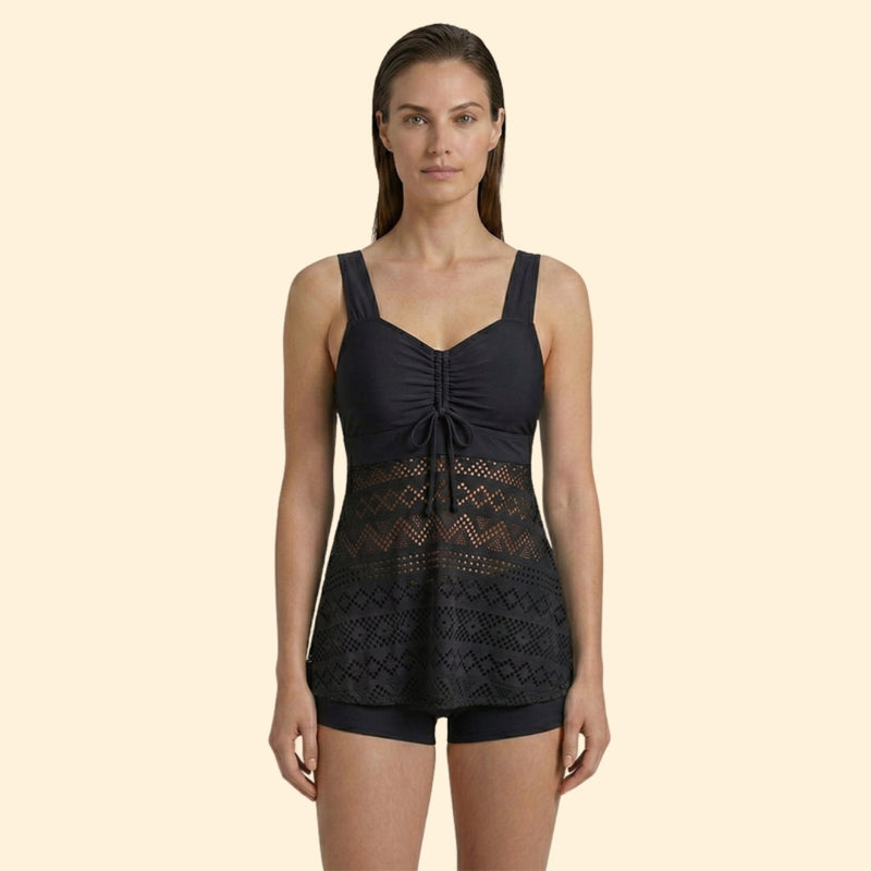 Women’s Swim Dress with Ruched Top
