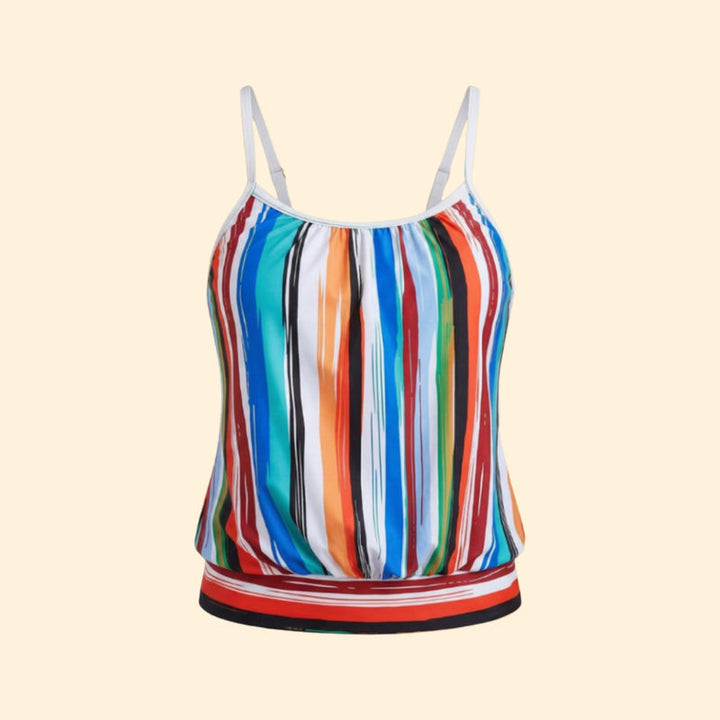 Women’s Swim Top with Striped Pattern