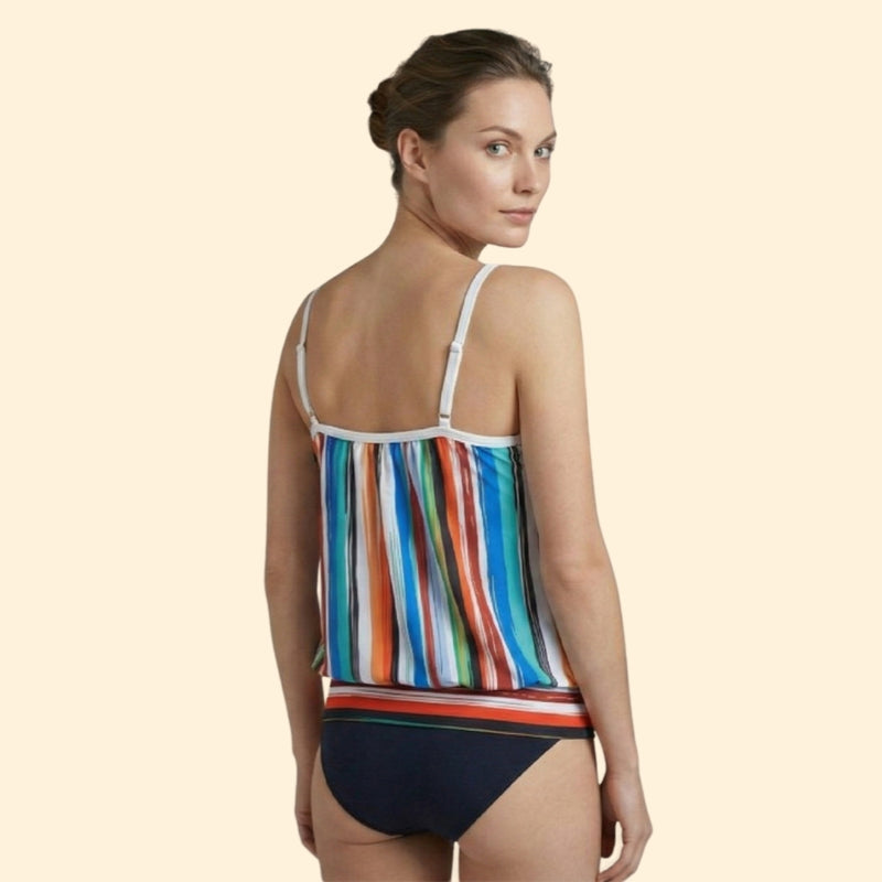 Women’s Swim Top with Striped Pattern