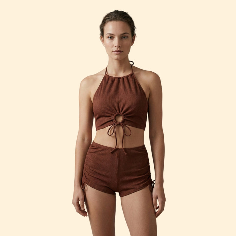 Women’s Swimwear Set with Drawstring Detail