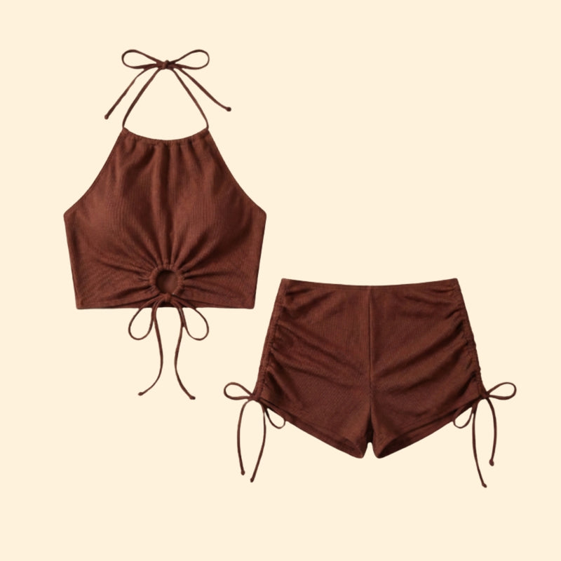 Women’s Swimwear Set with Drawstring Detail