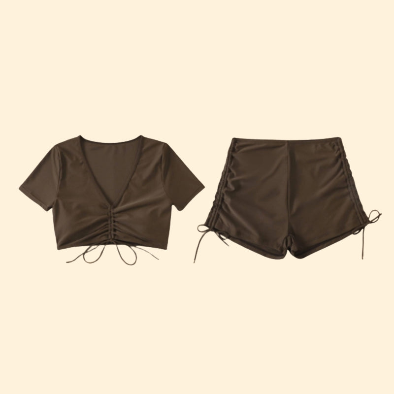 Women’s Swimwear Set with V-Neck Design