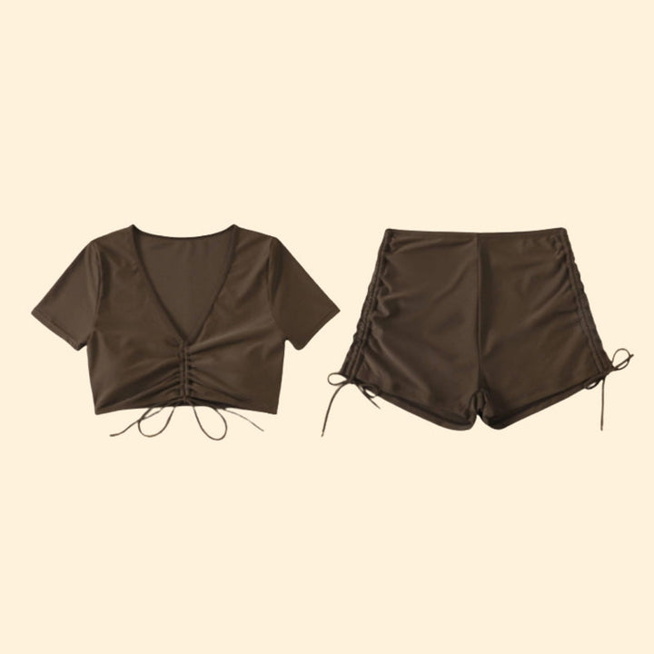 Women’s Swimwear Set with V-Neck Design